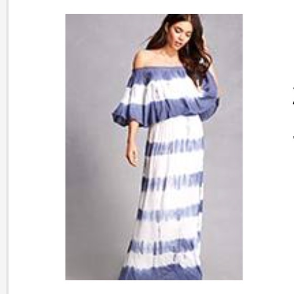 tie dye off the shoulder maxi dress